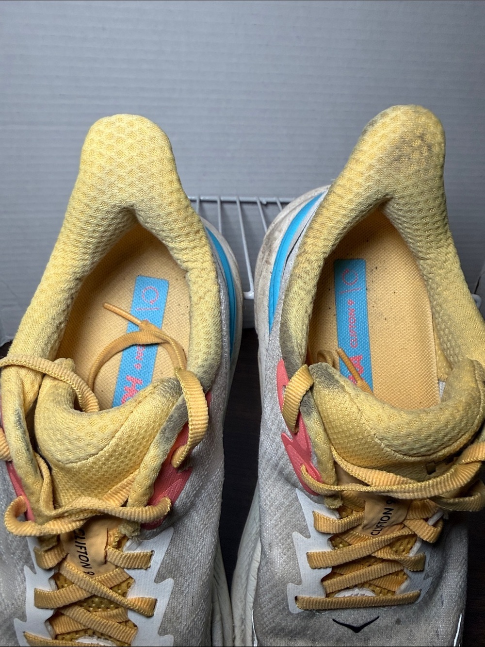 Hoka Clifton 9 'Blanc de Blanc/Swim Day' Women's Running Shoes Size 8.5B - Picture 5 of 14